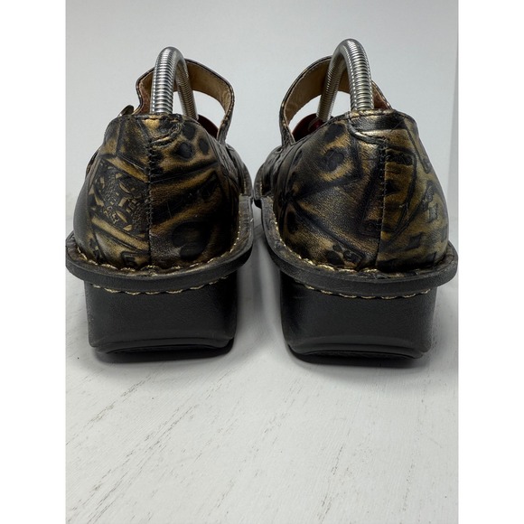 Allegria Mary Jane Shoes Women Black Gold Butterfly Card Print  Size 40 - Picture 7 of 12
